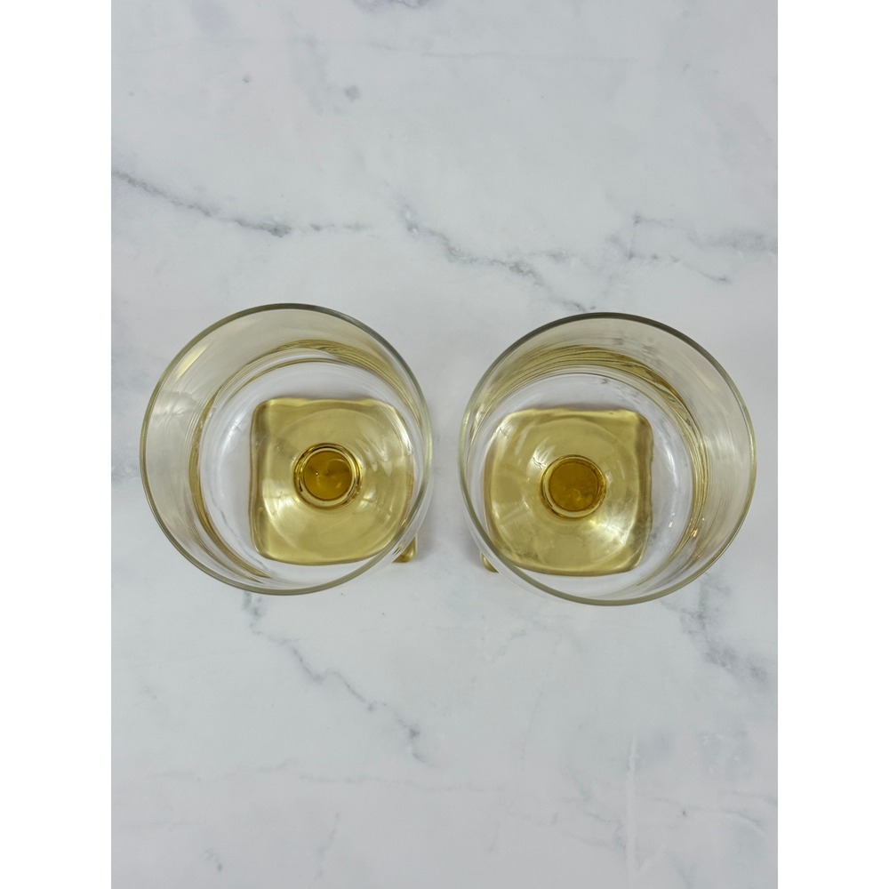 VTG PAIR (2) Federal Glass Nordic Topaz Wine Juice Glasses 5 1/4" Tall - Picture 3 of 6